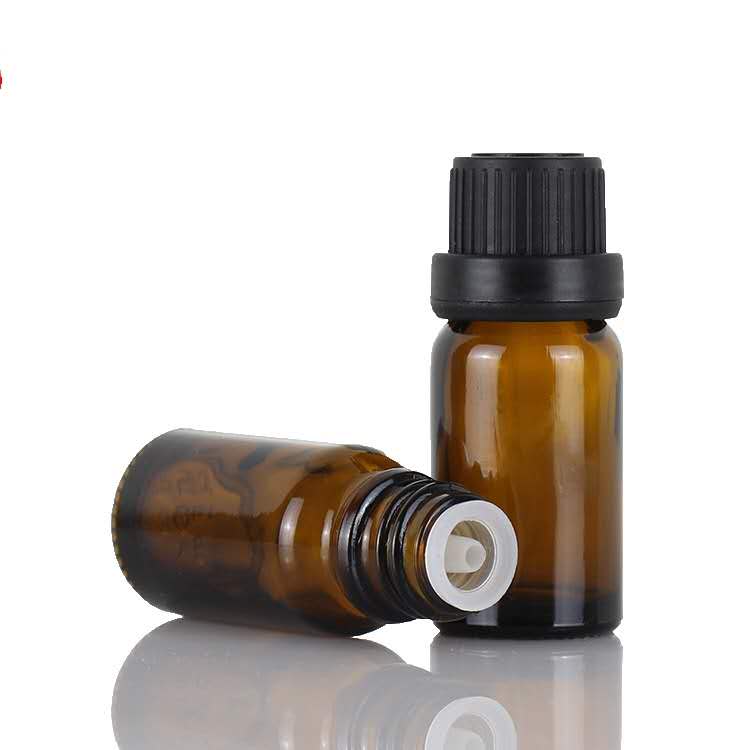 15ml 50ml frosted amber essential oil glass bottle with bamboo lid