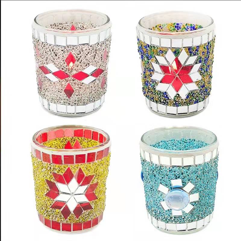 mosaic decoration candle glass cup