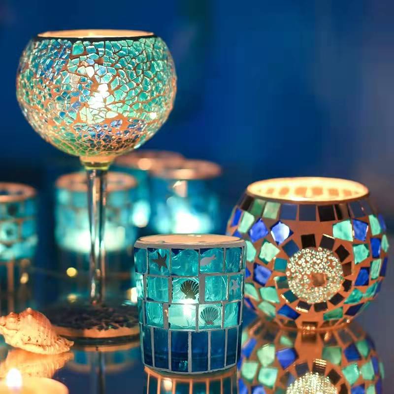 mosaic decoration candle glass jar