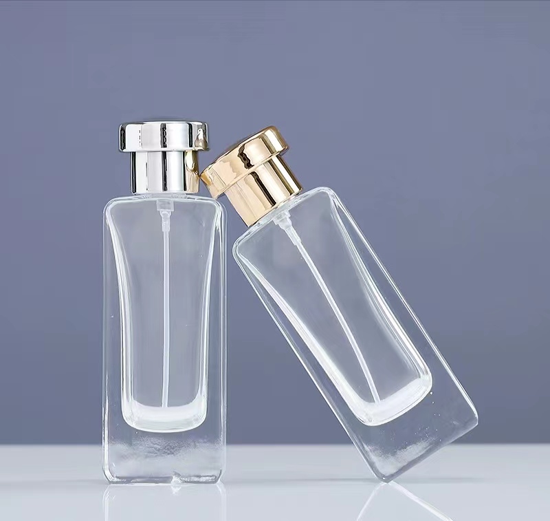 30ml 50ml 100ml square shaped perfume glass bottle 