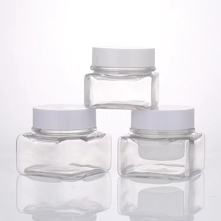 30ml 50ml square shaped Amber pet cream jar