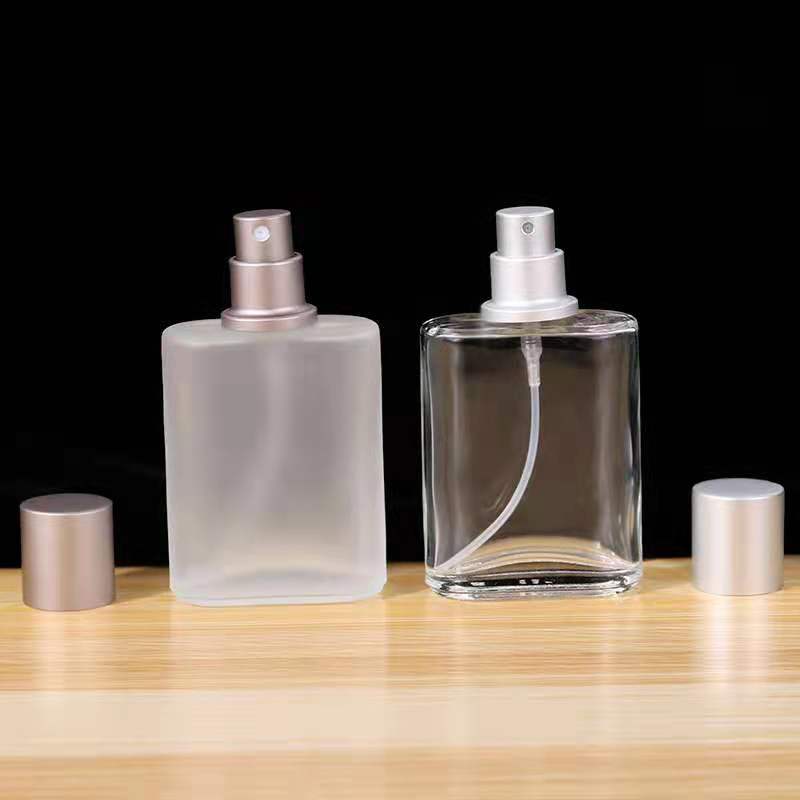 30ml 50ml 100ml black glass perfume bottle with screw sprayer