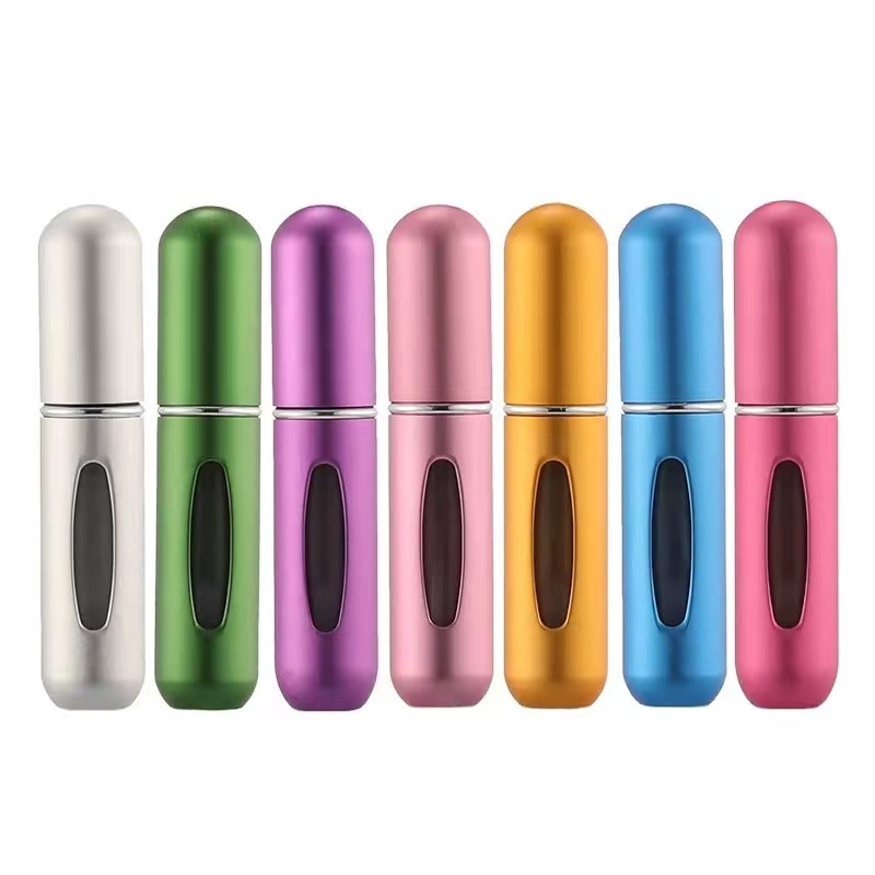 5ml 10ml portable refillable glass perfume bottle with aluminium coating