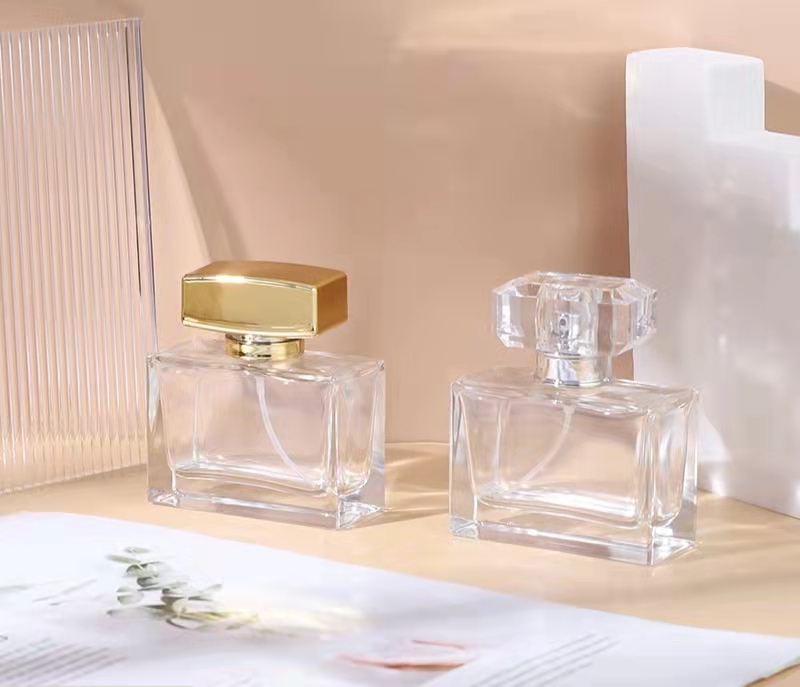 50ml square shaped glass fragrance sprayer bottle