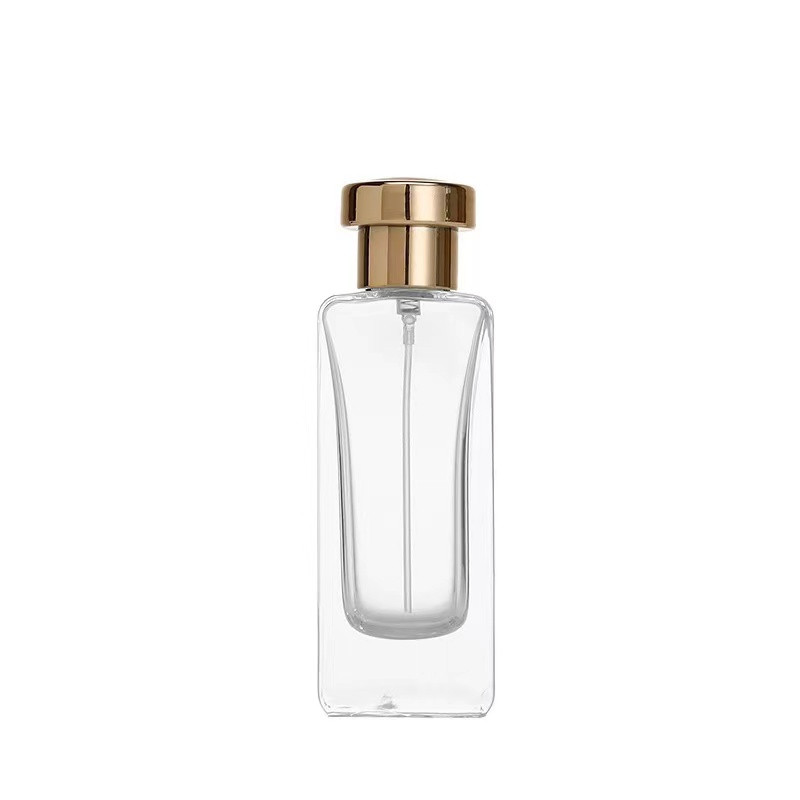 30ml 50ml 100ml square shaped perfume glass bottle 