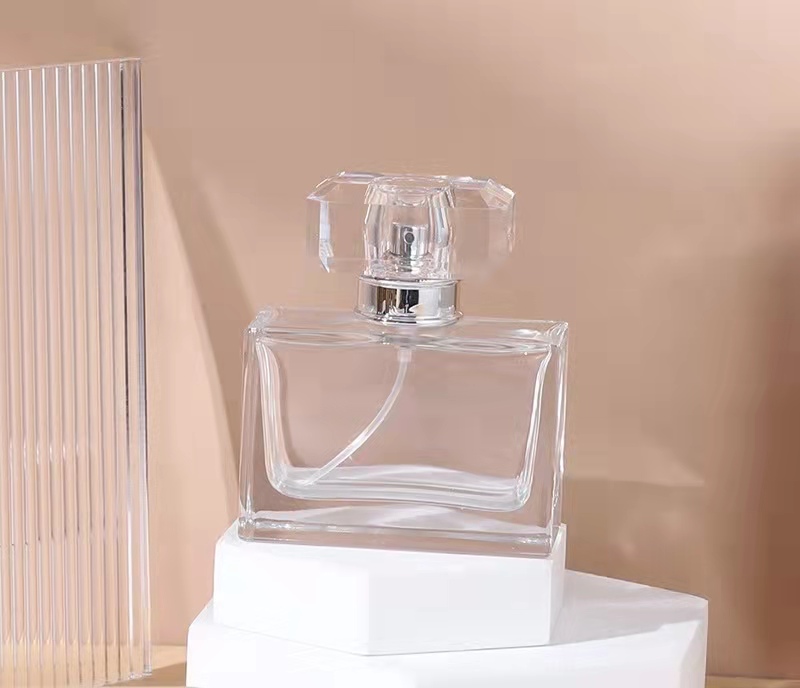 50ml square shaped glass fragrance sprayer bottle