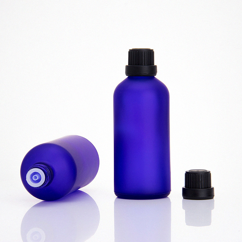 20ml 30ml frosted blue essential oil glass bottle with dropper