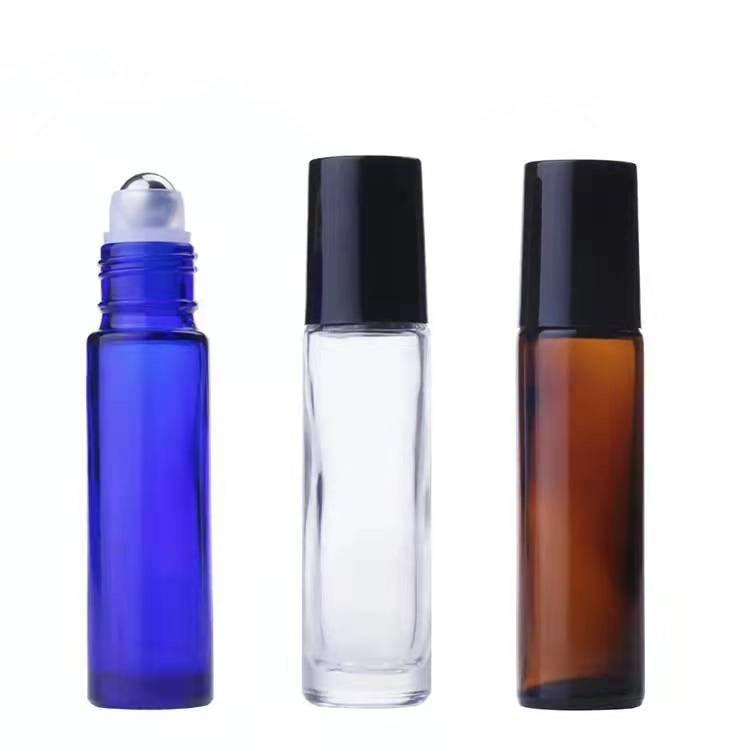 10ml frosted blue roll on perfume glass bottle