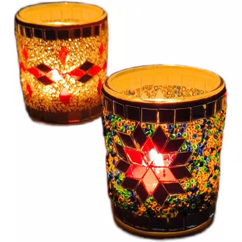 mosaic decoration candle glass cup