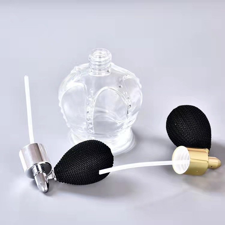 90ml crown shaped perfume bottle with air bag sprayer