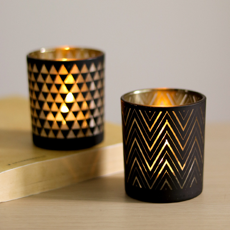 new design 100ml black candle glass cup