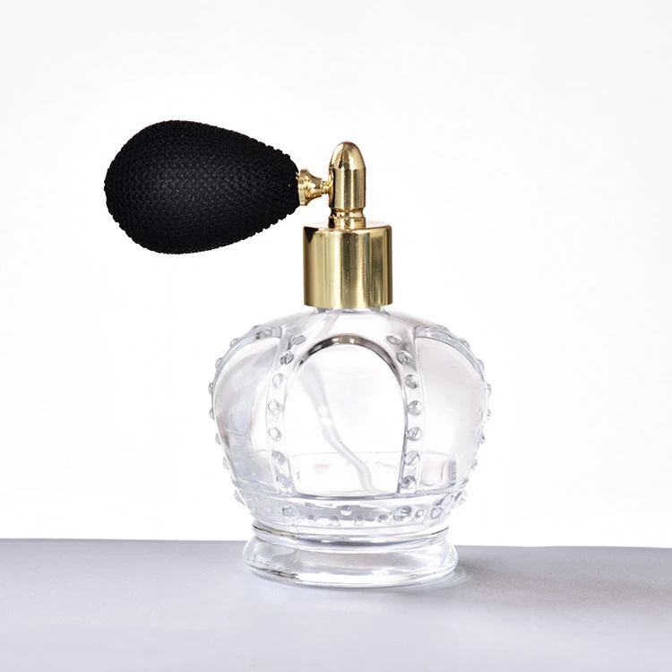 90ml crown shaped perfume bottle with air bag sprayer