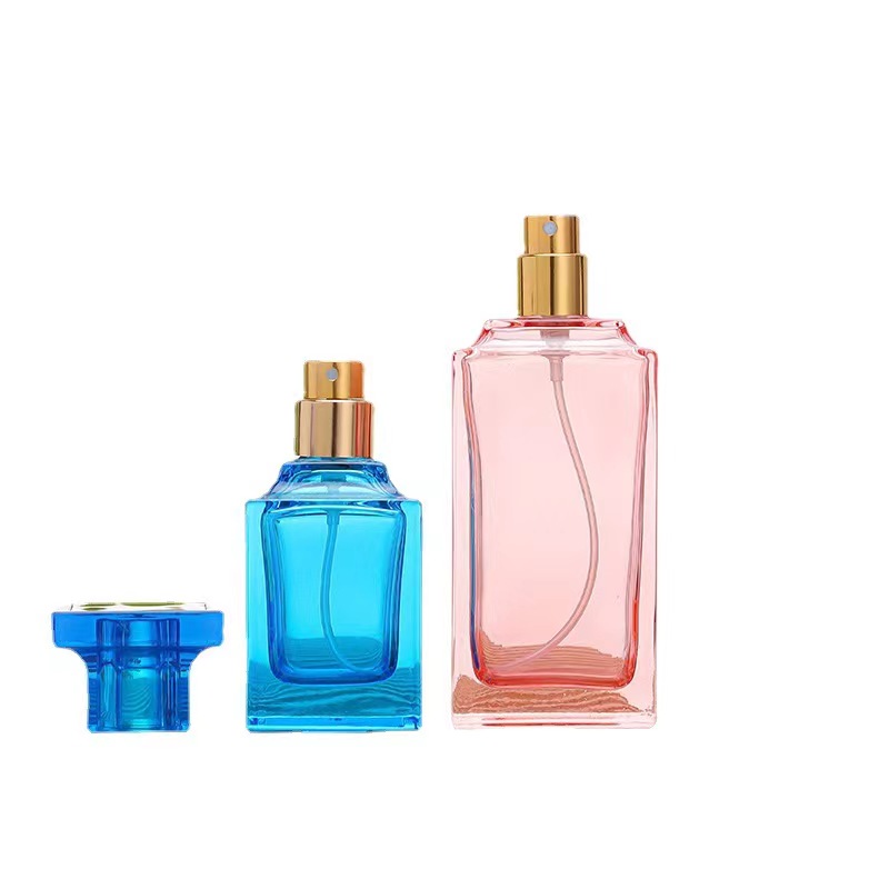 30ml 50ml 100ml squared shaped glass perfume bottle