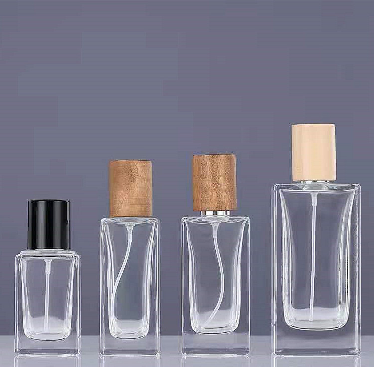 30ml 50ml 100ml square shaped glass perfume sprayer bottle