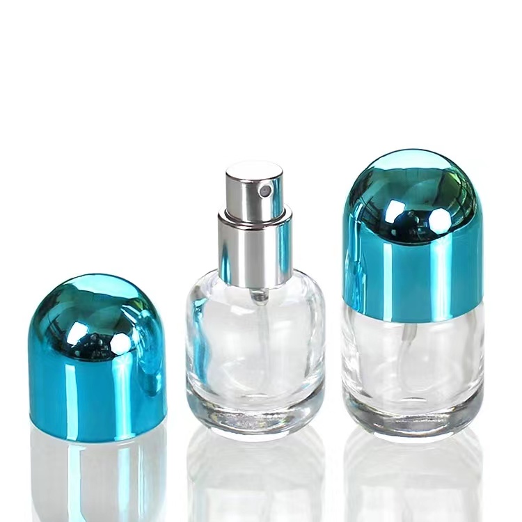 8ml round shaped glass perfume bottle with wooden lid