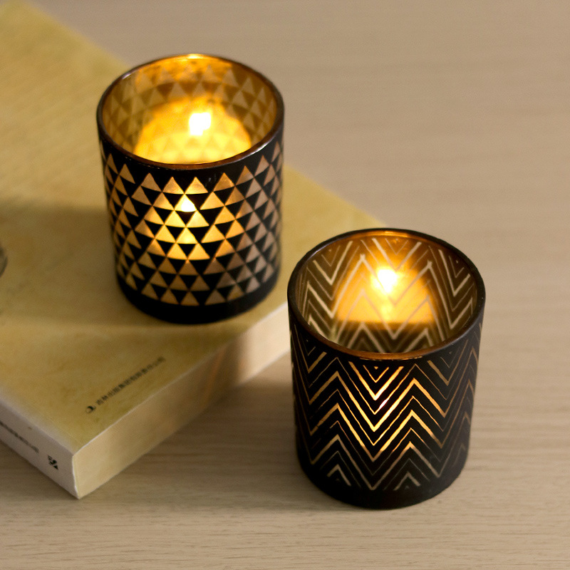 new design 100ml black candle glass cup