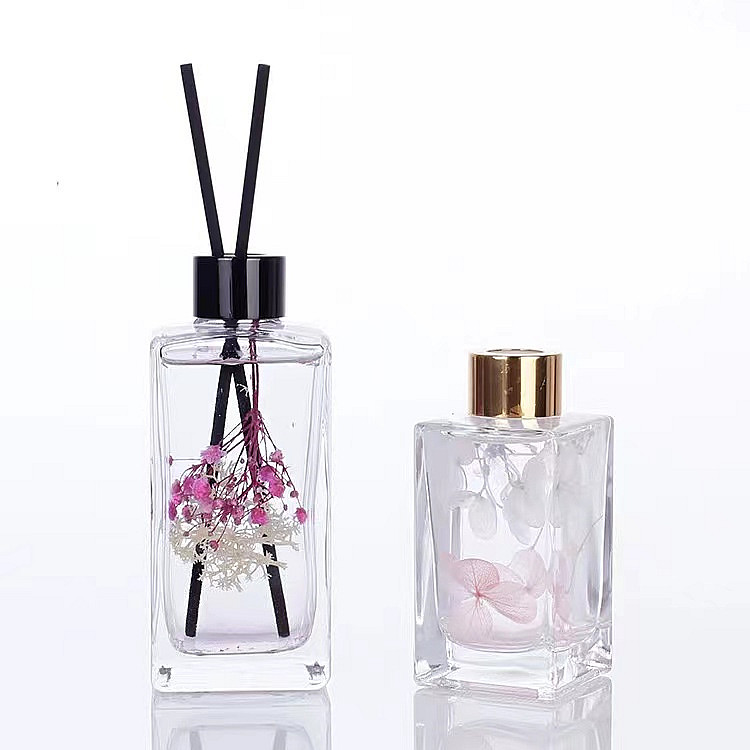 100ml 150ml square shaped diffuser glass bottle