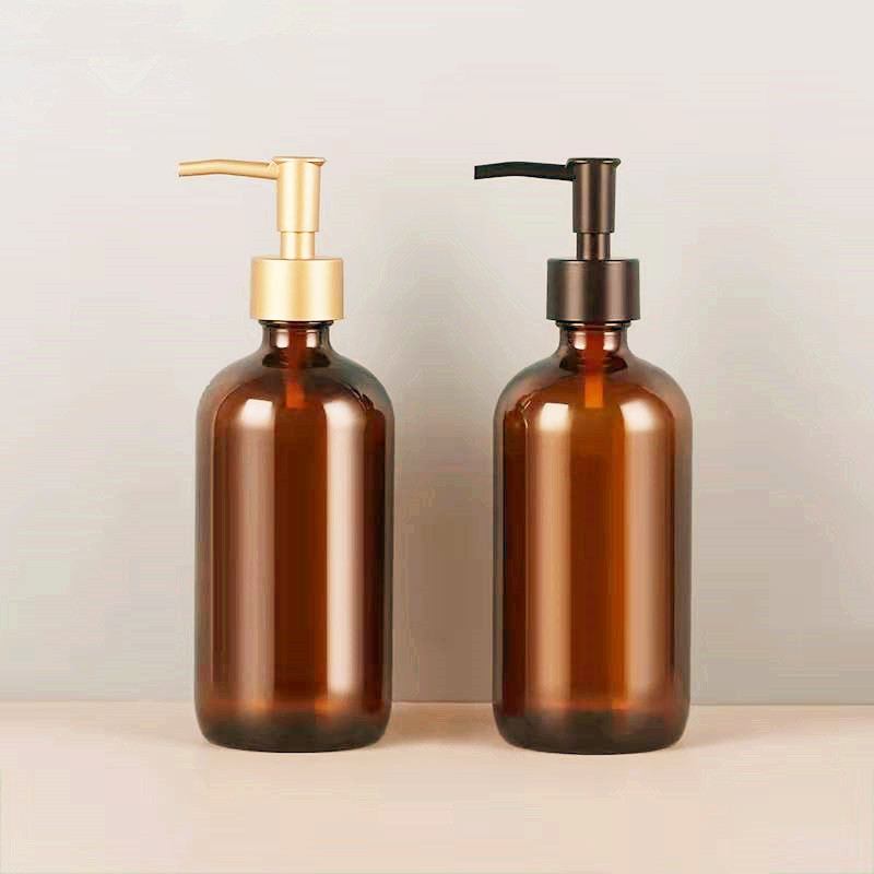 250ml 500ml amber glass shampoo bottle