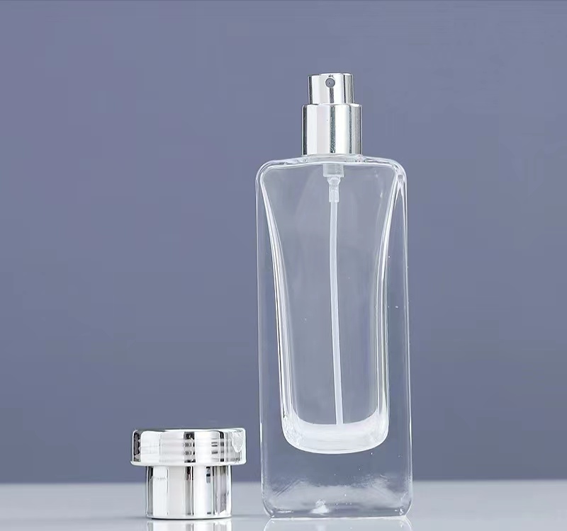 30ml 50ml 100ml square shaped perfume glass bottle 