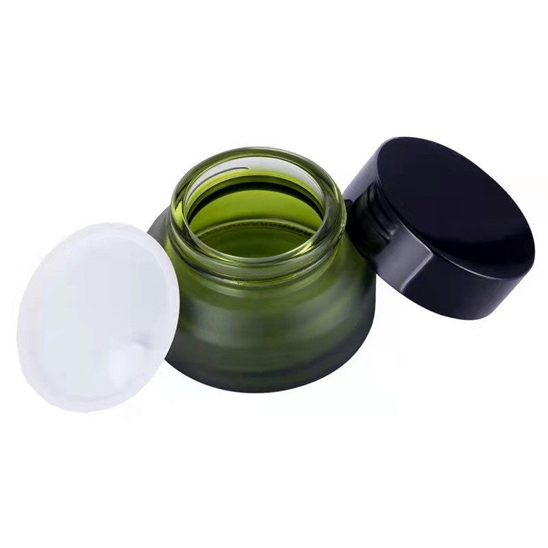 30g 50g green glass cream jar