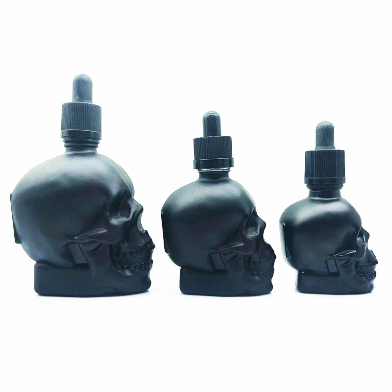 15ml 30ml 60ml skull shaped serum  glass dropper bottle