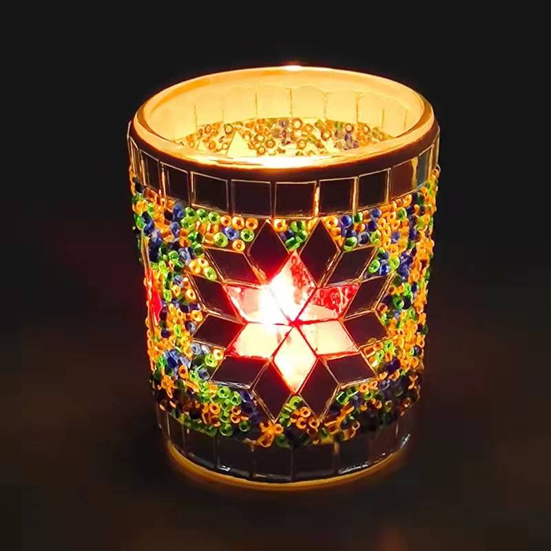 mosaic decoration candle glass cup