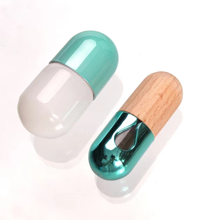 8ml round shaped glass perfume bottle with wooden lid