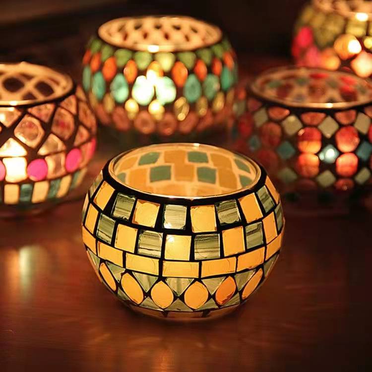 mosaic decoration candle glass jar