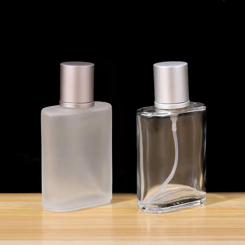 30ml 50ml 100ml black glass perfume bottle with screw sprayer