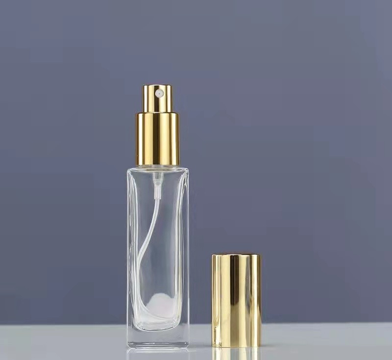 30ml 50ml 100ml square shaped perfume bottle with screw sprayer