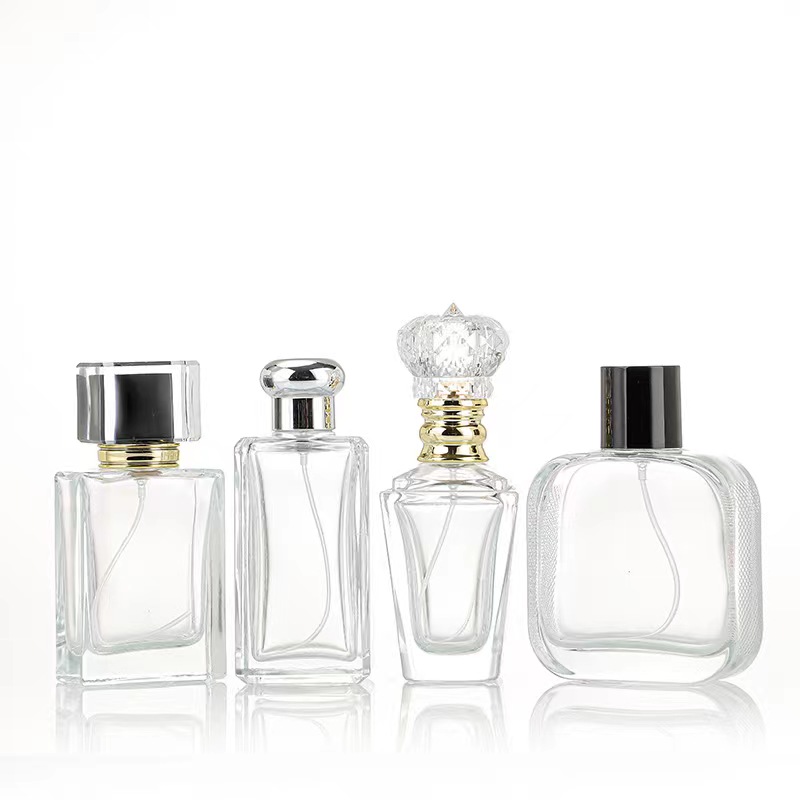 30ml 50ml 100ml square shaped perfume glass bottle 