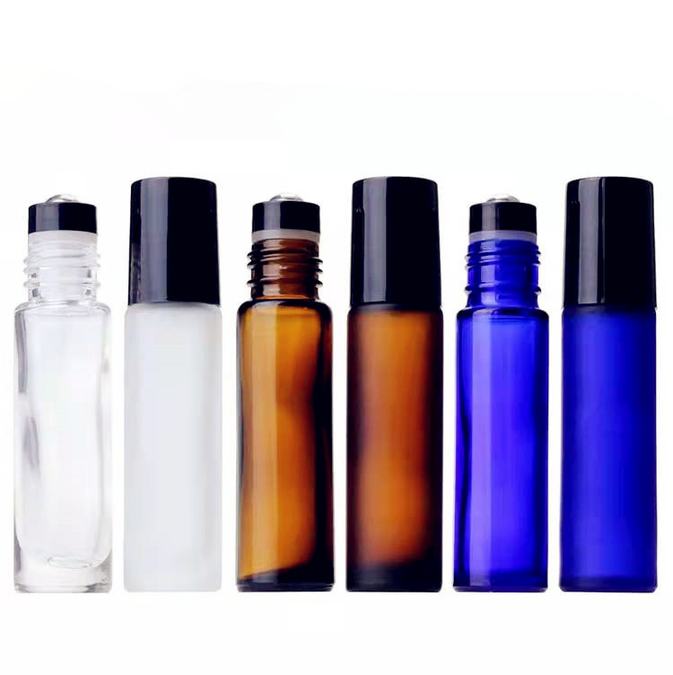 10ml frosted blue roll on perfume glass bottle