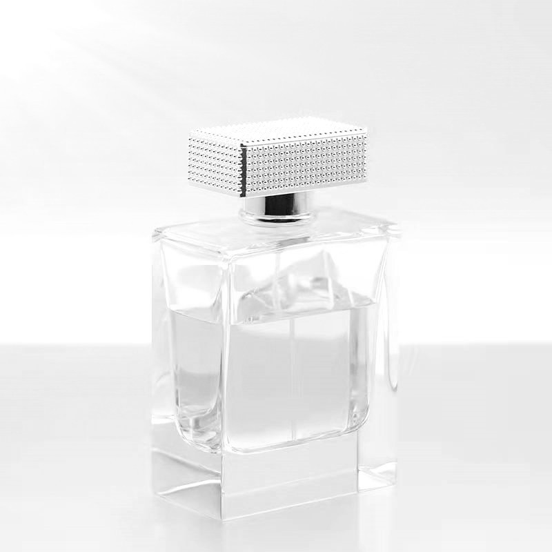 100ml square shaped heavy glass perfume bottle