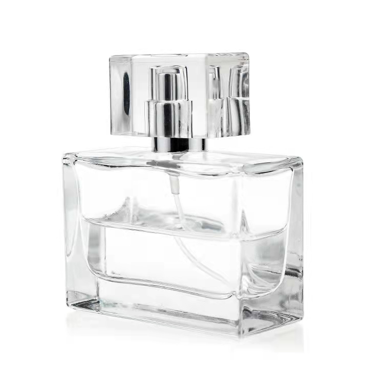 50ml square shaped glass fragrance sprayer bottle