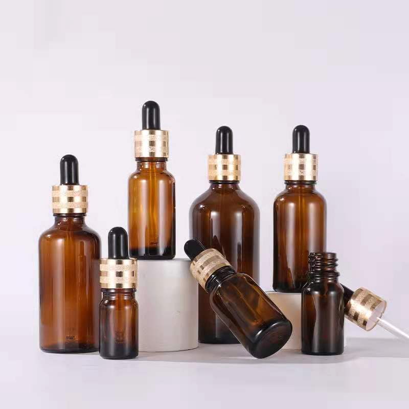 30ml 10ml amber serum glass bottle with lotion pump