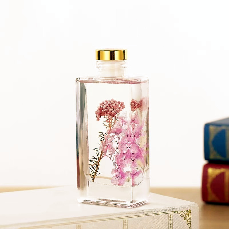 100ml 150ml square shaped diffuser glass bottle