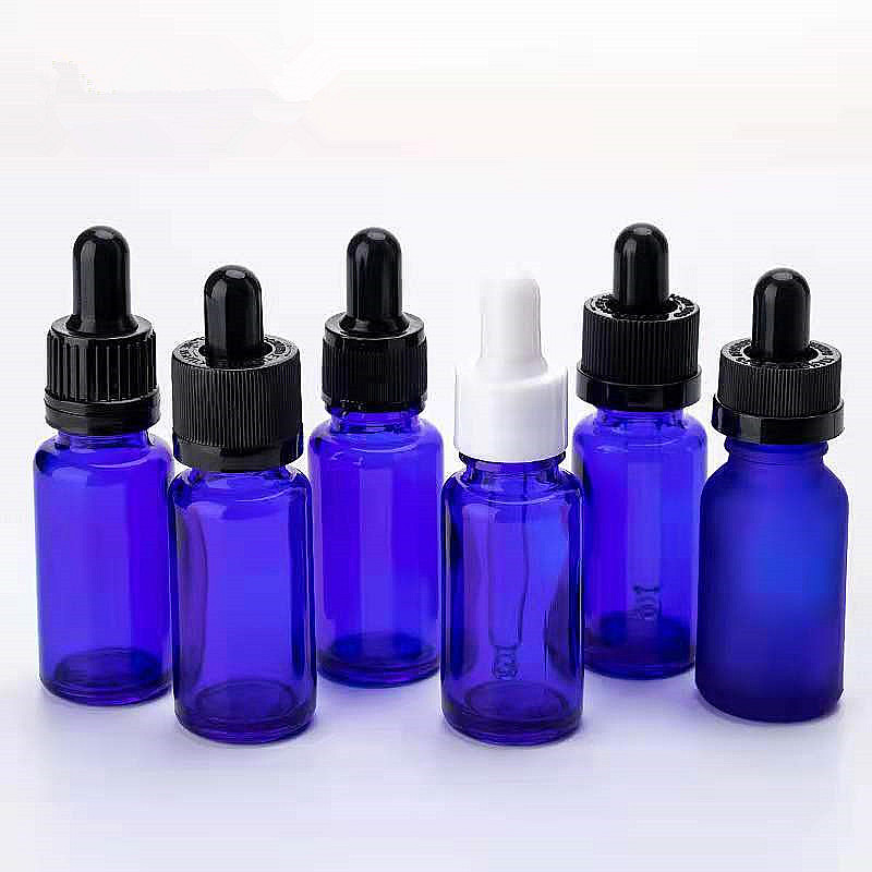 20ml 30ml frosted blue essential oil glass bottle with dropper