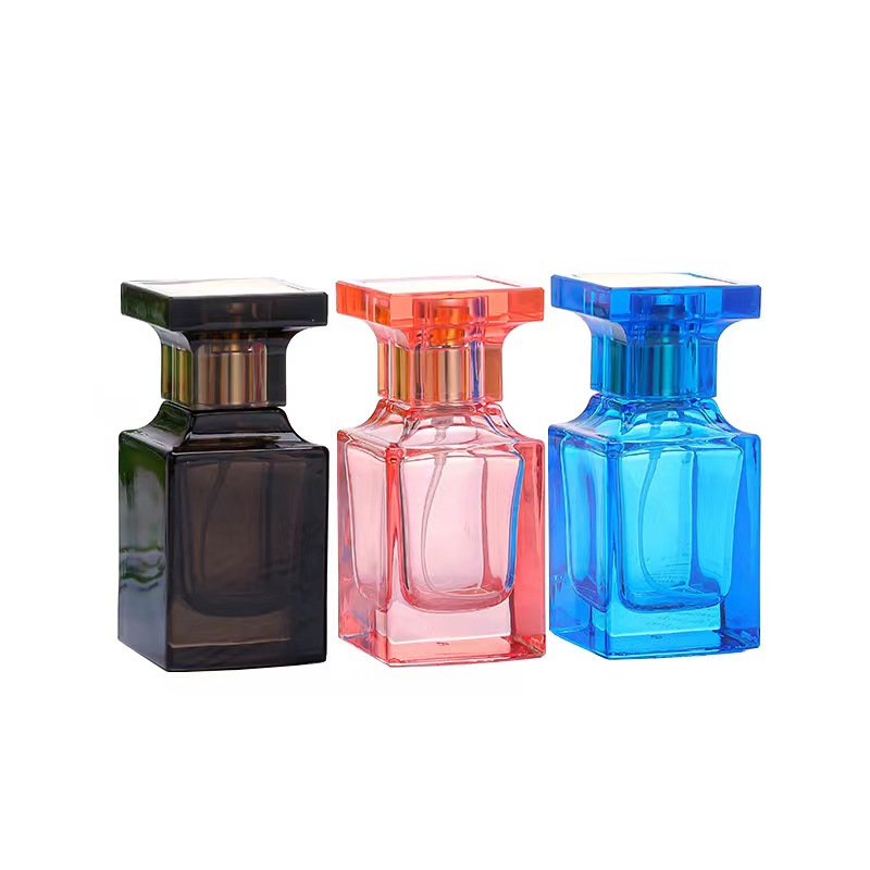 30ml 50ml 100ml squared shaped glass perfume bottle