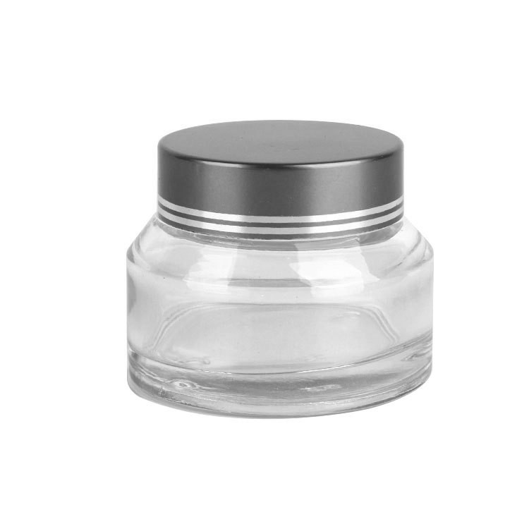 30g 50g clear cream glass jar