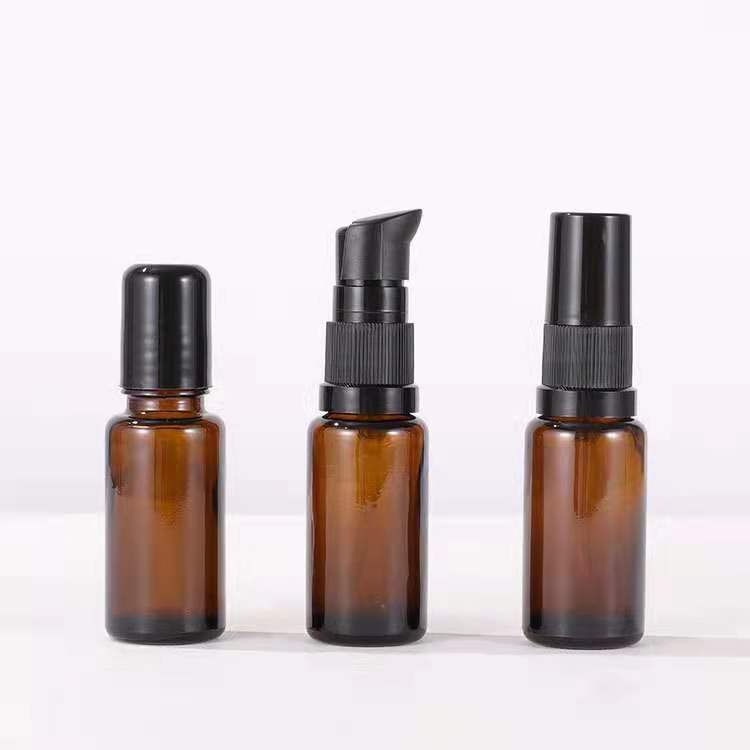 30ml 10ml amber serum glass bottle with lotion pump