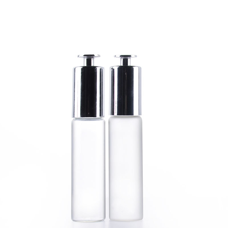 15ml 30ml round shaped serum glass bottle with pump dropper