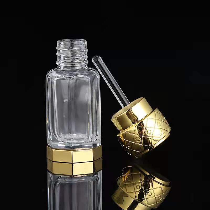 3ml 6ml 12ml gold attar oil glass bottle with glass drop stick