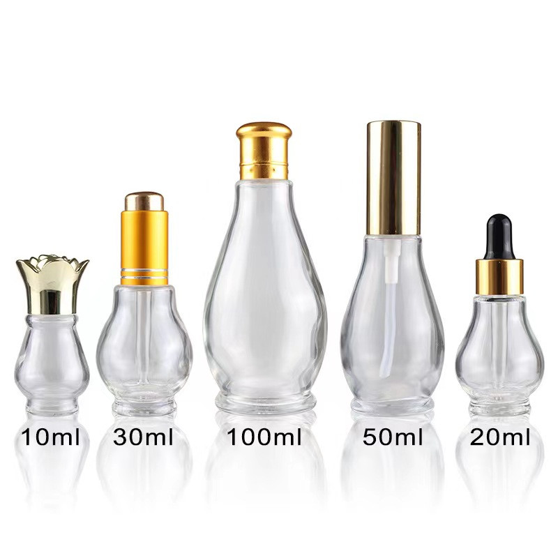 30ml 10ml clear white essential oil glass bottle with screw cap