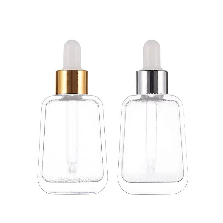 30ml square shaped frosted lotion glass bottle