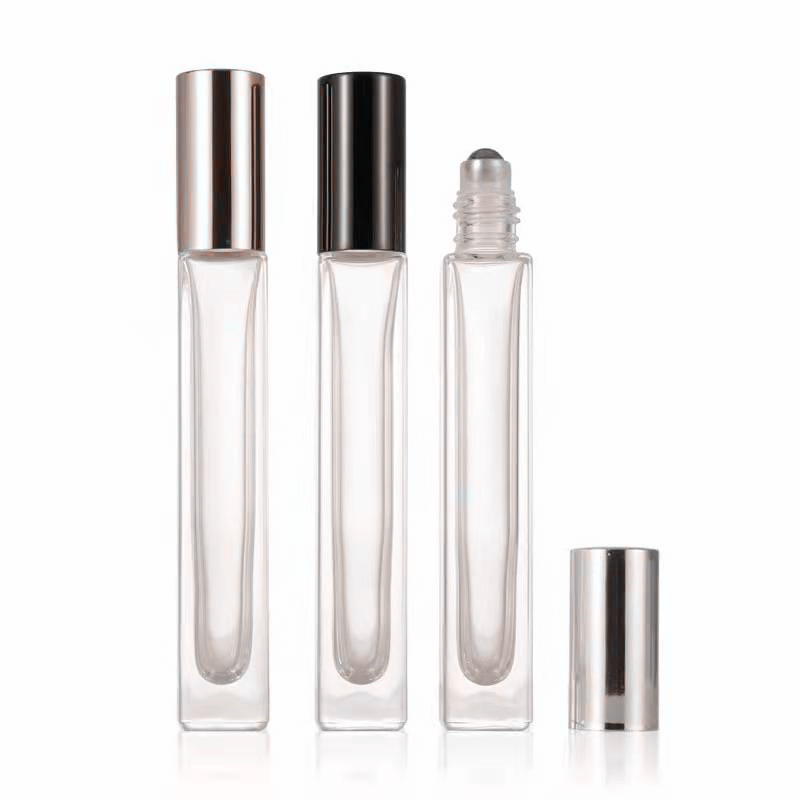 10ml square shaped glass fragrance bottle with roll ball