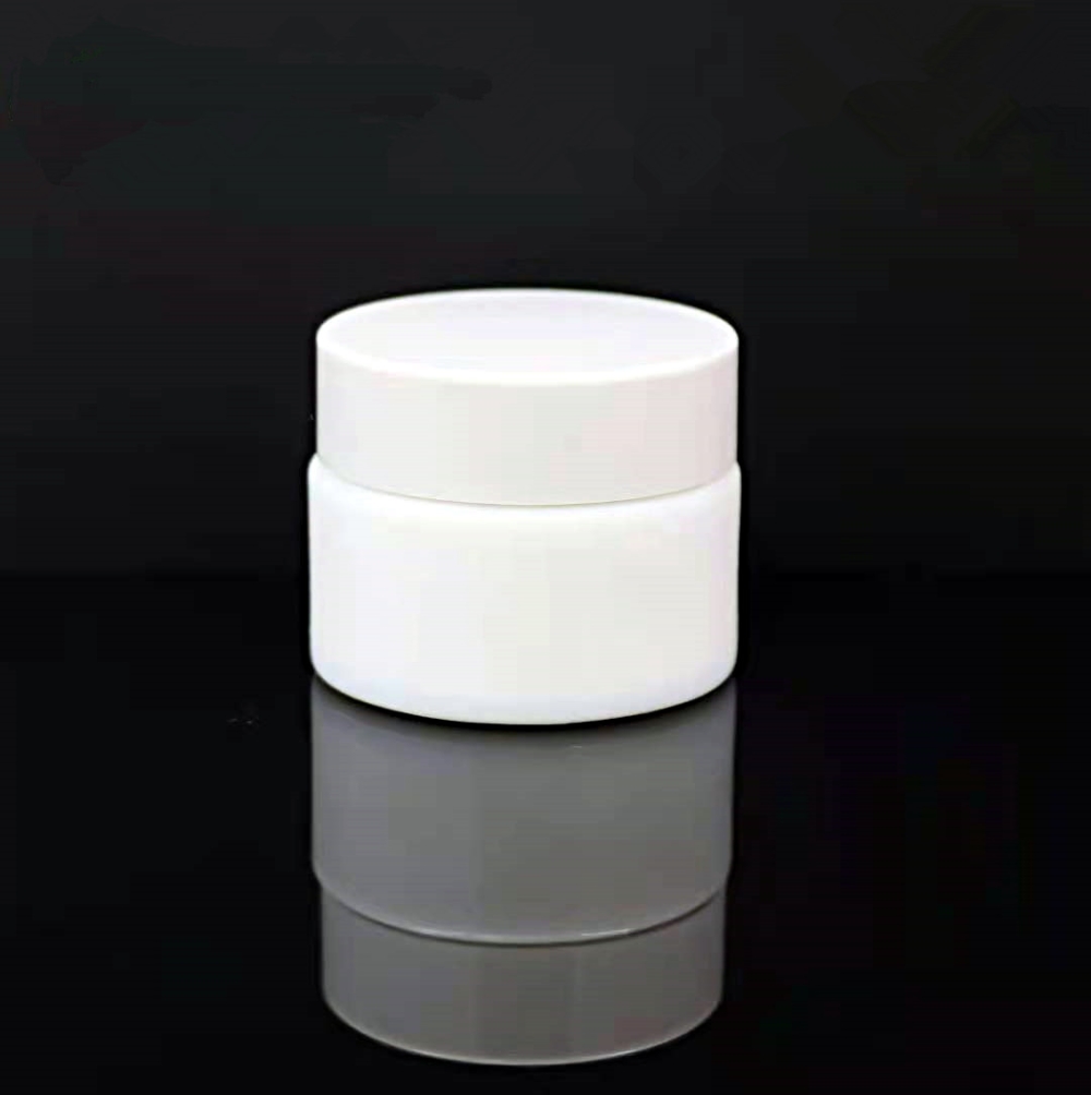 30g 50g cream glass porcelain jar with bamboo lid