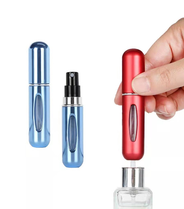 5ml 10ml portable refillable glass perfume bottle with aluminium coating