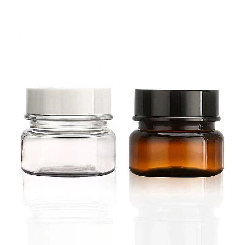 30ml 50ml Amber cream plastic jar