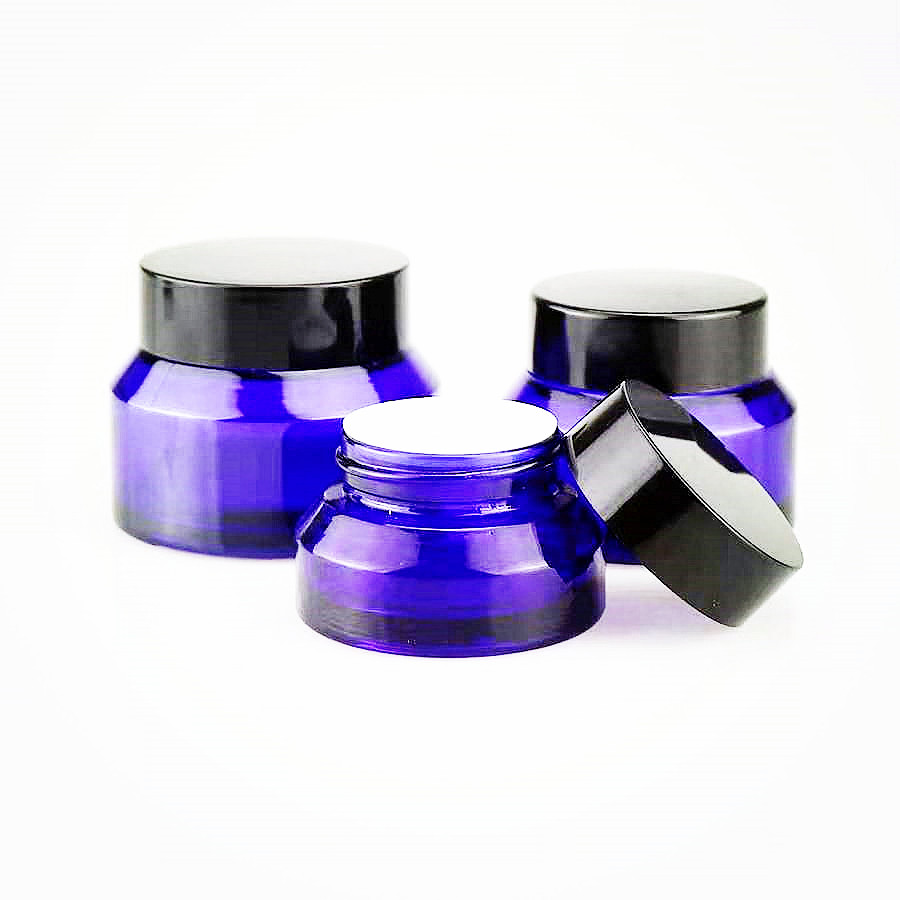 30g 50g blue cream glass jar cosmetic jar