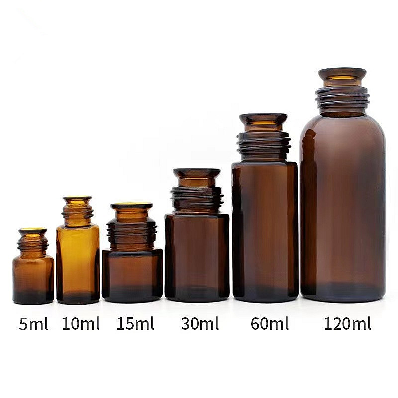 5ml 100ml essential oil amber glass bottle